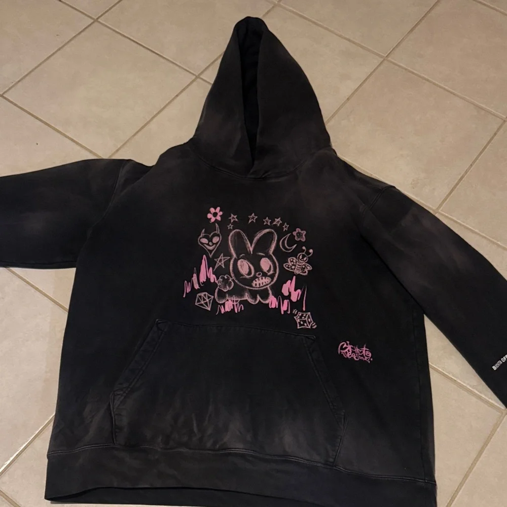 Karol G Bichota Season Bunny Washed Black Hoodie - Picture 1 of 7